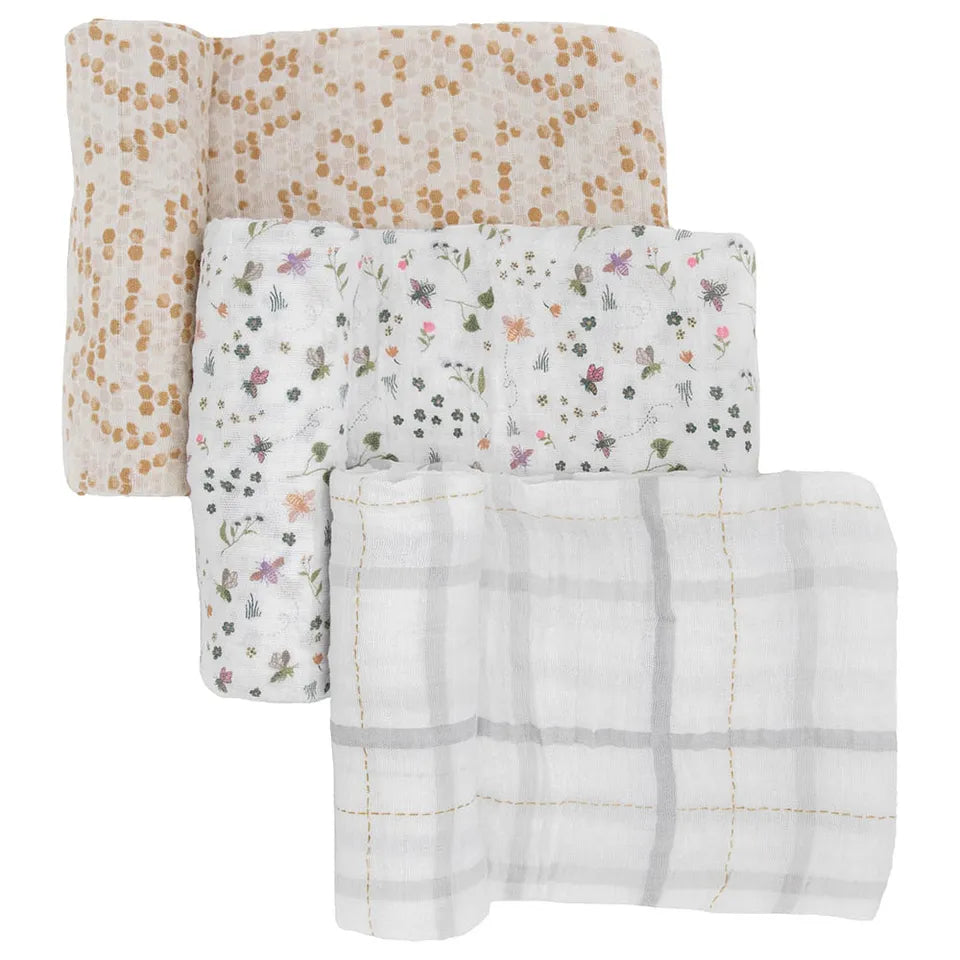 Little Unicorn 3-Pack Cotton Muslin Swaddle Set