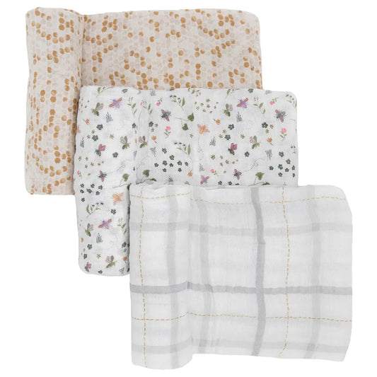 Little Unicorn 3-Pack Cotton Muslin Swaddle Set