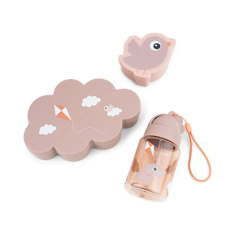 Done By Deer Lunch & Snack Box W/Straw Bottle Playground - Powder