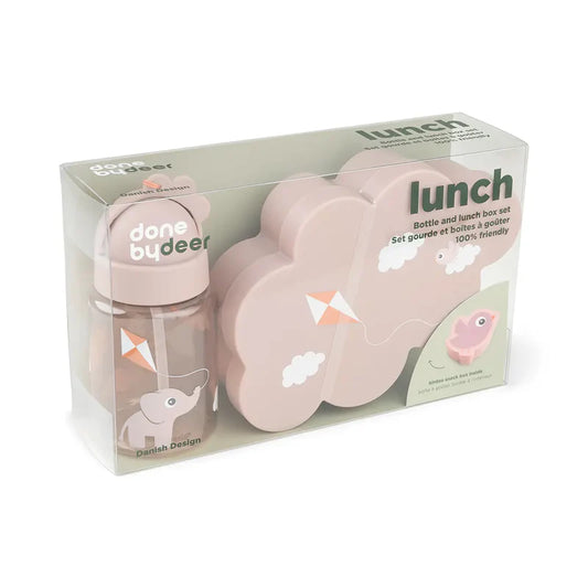 Done By Deer Lunch & Snack Box W/Straw Bottle Playground - Powder