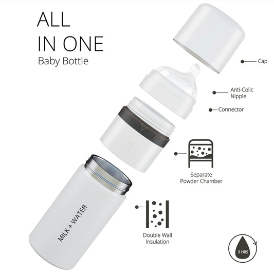 Milk + Water All-In-One Insulated Baby Bottle - 9oz