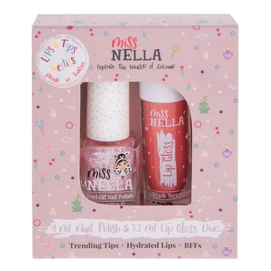 Miss Nella Itzy Glitzy Hippo Nail Polish & Pink Secret Lip Gloss