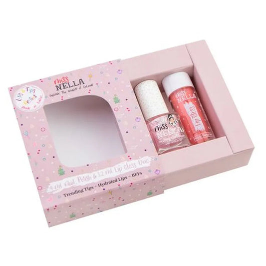 Miss Nella Itzy Glitzy Hippo Nail Polish & Pink Secret Lip Gloss