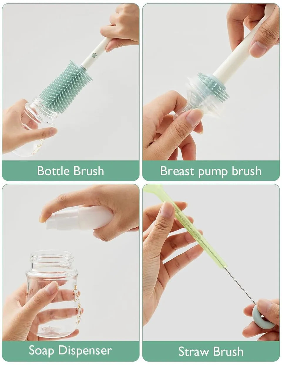Momcozy 7 in 1 -Push-Press Design Bottle Brush Kit-Classic Style