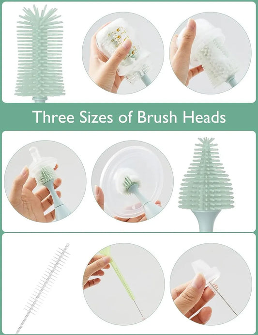 Momcozy Push-Press Design Bottle Brush Kit-Classic Style - Green