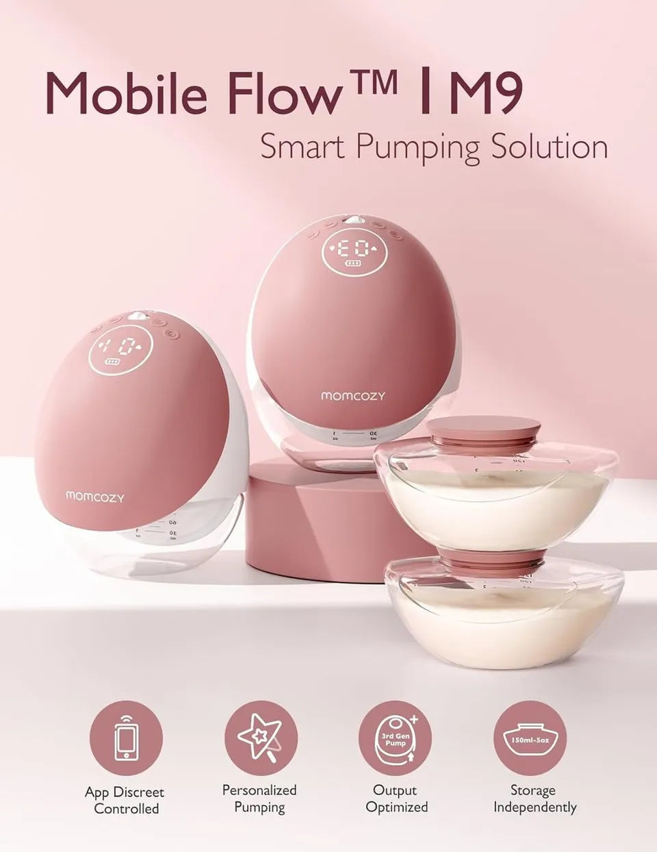 Momcozy Mobile Flow Hands-Free M9 Single Breast Pump