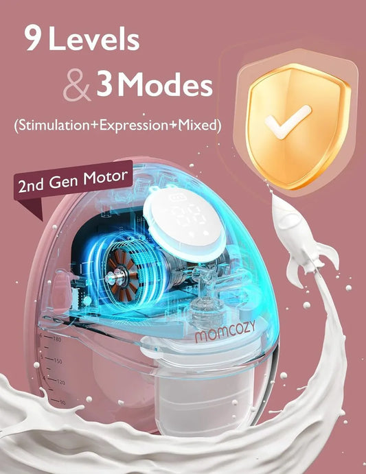 Momcozy Mobile Style Hands-Free Single Breast Pump M6 - Maroon