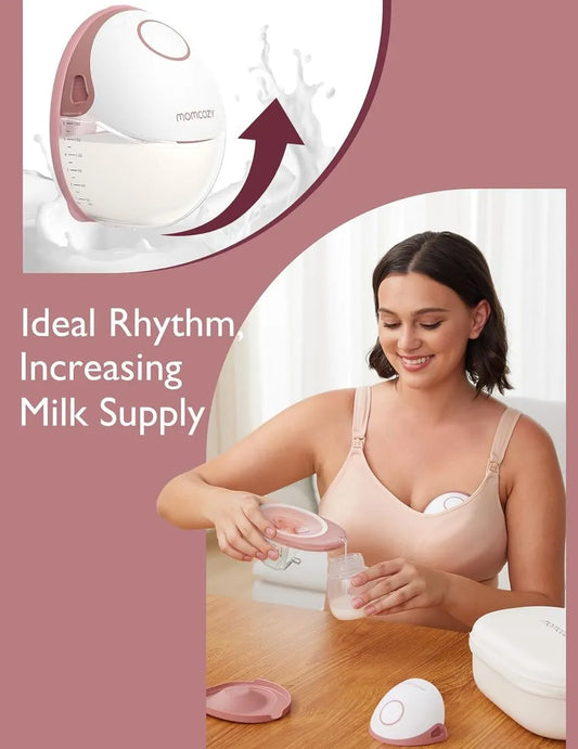 Momcozy Mobile Style Hands-Free Single Breast Pump M6 - Maroon