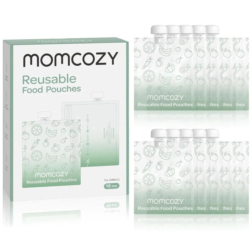 Momcozy Reusable Baby Food Pouches - Pack Of 10 - 207 ml