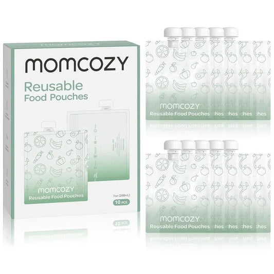 Momcozy Reusable Baby Food Pouches - Pack Of 10 - 207 ml
