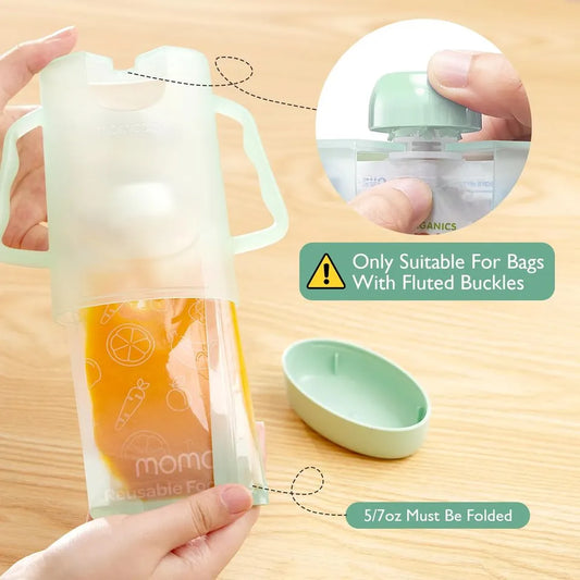 Momcozy Reusable Baby Food Pouches - Pack Of 10 - 207 ml