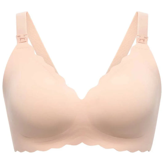 Momcozy Seamless Support Floral Nursing Bra - Oyster Pink