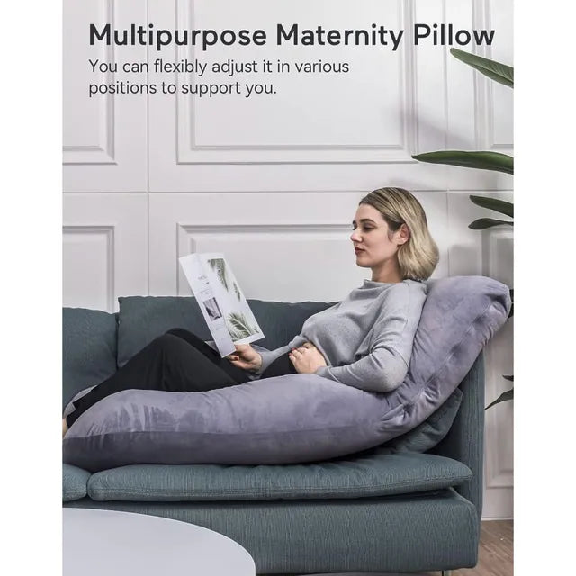 Momcozy U Shape Pregnancy Pillow - Grey
