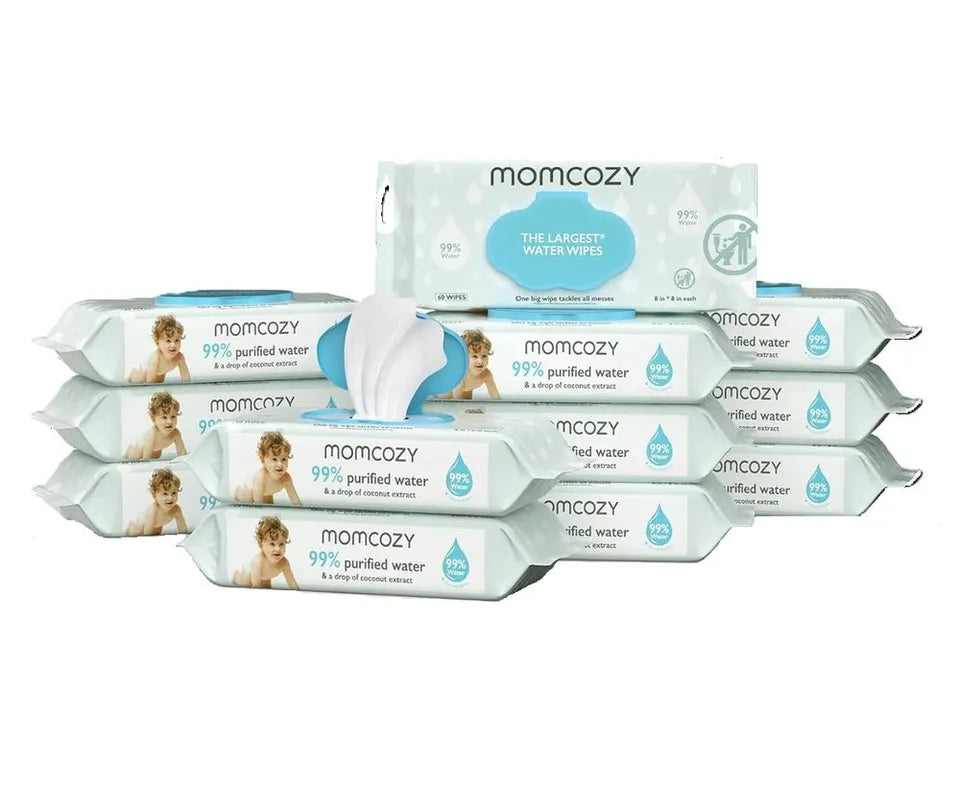 Momcozy Water Wipes-Extra Large Size Design -  720 Count (12 packs)