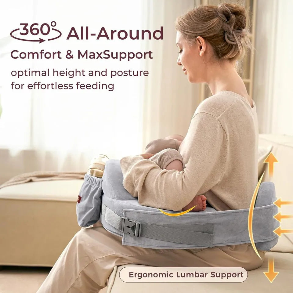 Momcozy CozyPro Memory Foam Nursing Pillow - Grey