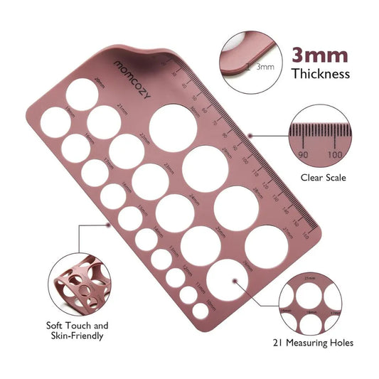 Momcozy Nipple Ruler for Flange Sizing - Maroon