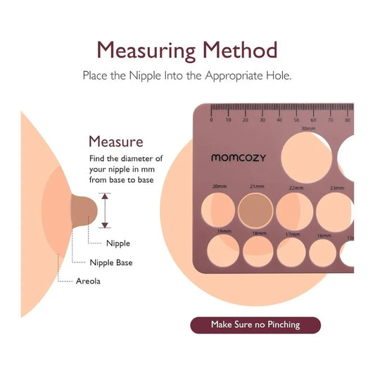 Momcozy Nipple Ruler for Flange Sizing - Maroon