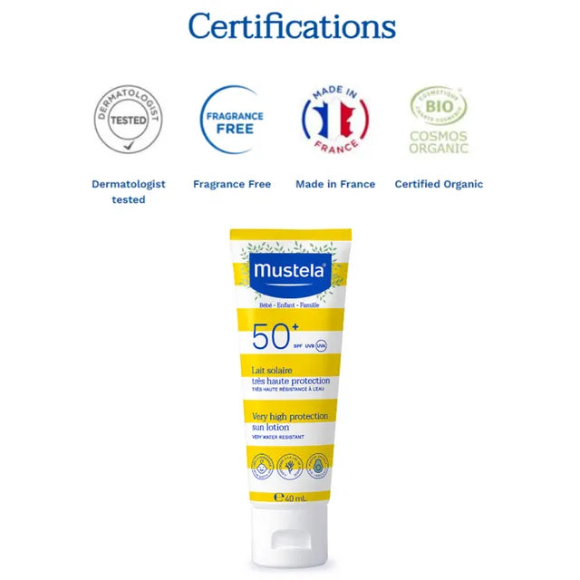 Mustela Sun Lotion SPF 50+ BeBe - Infant -Family 40ml