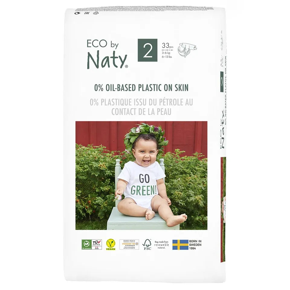 ECO BY NATY - Diapers Size 2, 33 pcs (3-6 kg, 6-13 lbs)