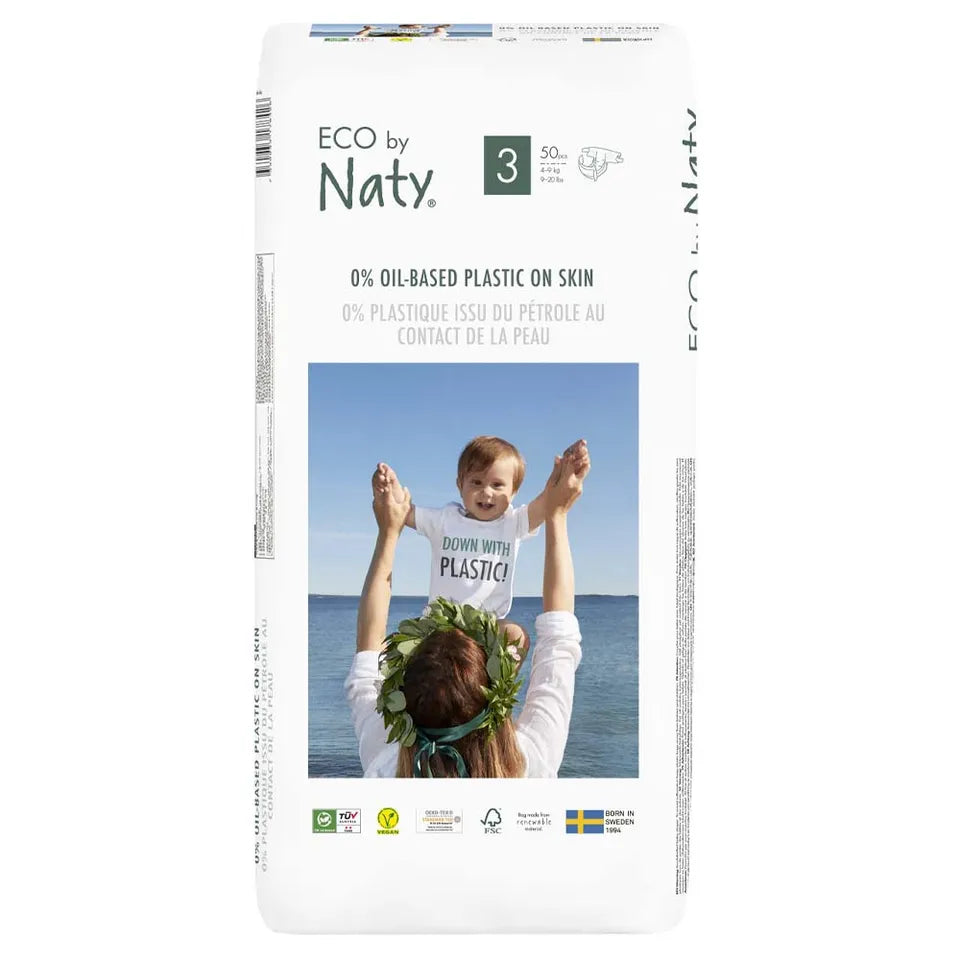ECO BY NATY - Diapers Size 3, 50 pieces (4-9 kg, 9-20 lbs)