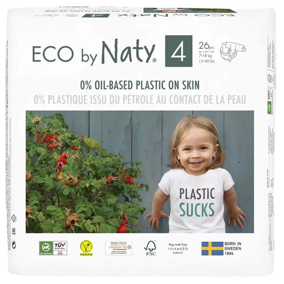ECO BY NATY - Diapers Size 4, 26 pieces (7-18 kg, 15-40 lbs)