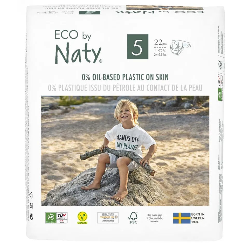 ECO BY NATY - Diapers Size 5, 22 pieces (11-25 kg, 24-55 lbs)