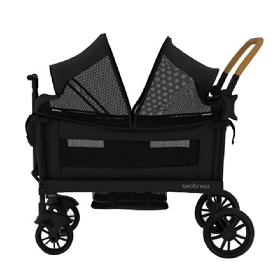 Neobreez ADVI Wagon Cargo Push & Pull Foldable Double Stroller - Black