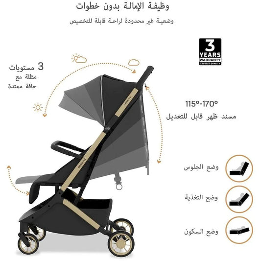 Neobreez Neolite Ultra-Lightweight Cabin Size Travel Stroller - Black
