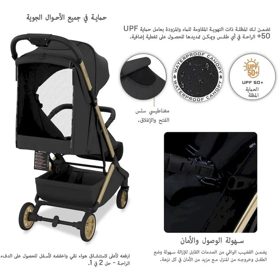 Neobreez Neolite Ultra-Lightweight Cabin Size Travel Stroller - Black