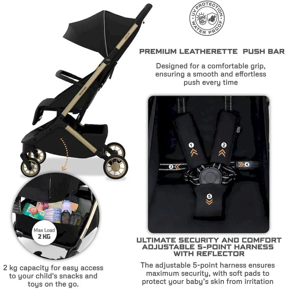 Neobreez Neolite Ultra-Lightweight Cabin Size Travel Stroller - Black