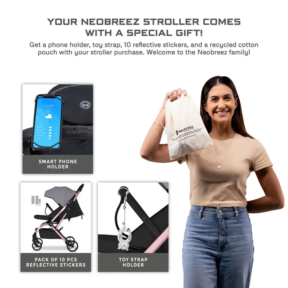 Neobreez Octa 360-Degree Rotate Lightweight Compact Travel Stroller - Grey