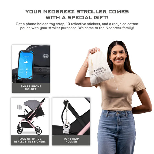 Neobreez Octa 360-Degree Rotate Lightweight Compact Travel Stroller - Grey