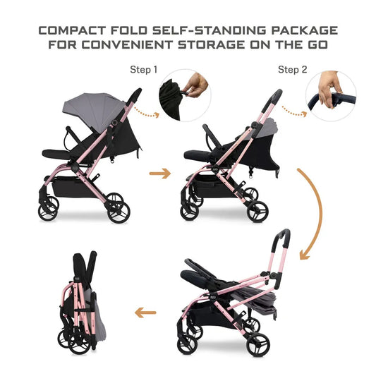Neobreez Octa 360-Degree Rotate Lightweight Compact Travel Stroller - Grey