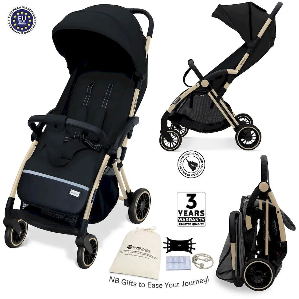 Neobreez Theta Auto Fold Compact Lightweight Travel Stroller - Black