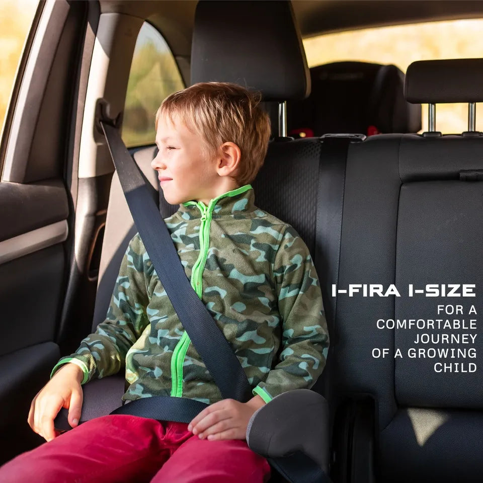 Neobreez i-Fira i-Size Backless Booster Seat W/ 2 Cup Holders - Grey/Black