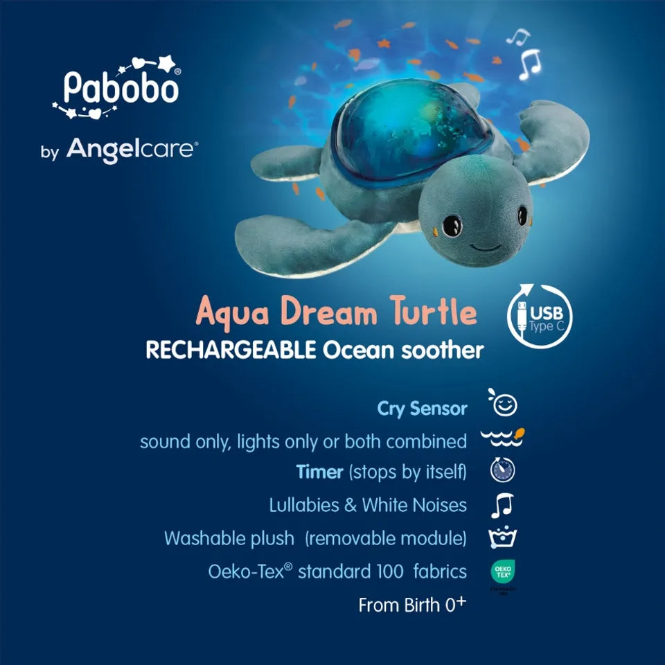Pabobo Rechargeable Projector Turtle Aqua Dream Green