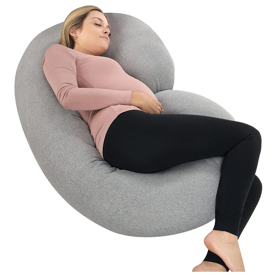 PharMedoc Cooling Crescent Full Body Pillow - Dark Grey Cooling Fabric