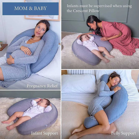 Pharmedoc Cooling Crescent Full Body Pillow - Dark Grey Cooling Fabric