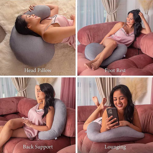 Pharmedoc My Little Bean Nursing Pillow - Dark Grey Cooling Fabric