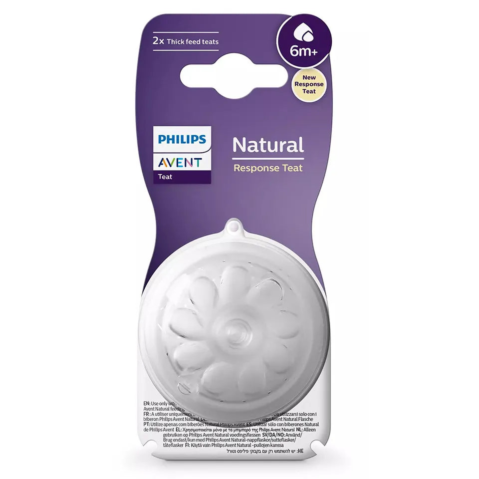 Philips Avent Natural 3.0 Thick Feed Feeding Teats - Pack of 2