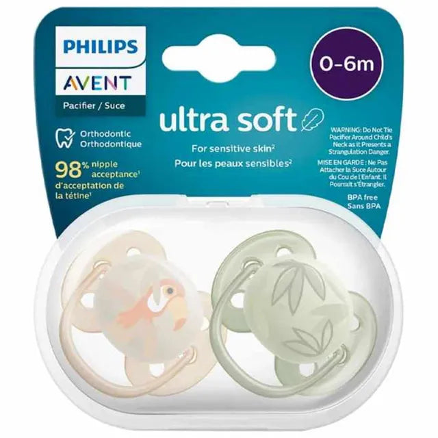 Philips Avent DC7 Baby Soother Soft 0-6M X2