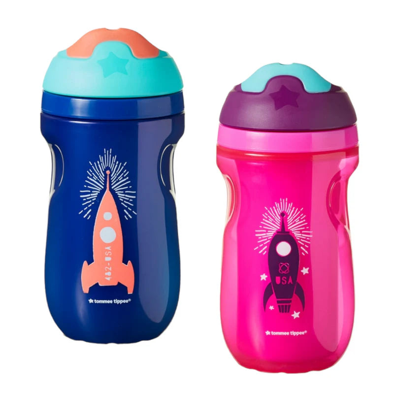 Tommee Tippee Insulated Straw Cup, 260ml Pink/Blue