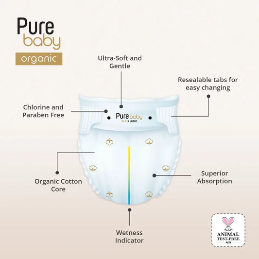 PURE BABY - ECO Diapers Size 5, Junior, 40 pieces (11-25kg)