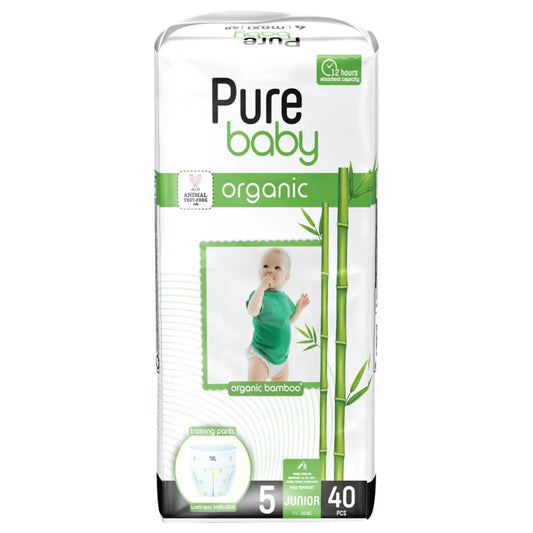 PURE BABY - ECO Training pants, Size 5, Junior, 40 pieces (11-25kg)