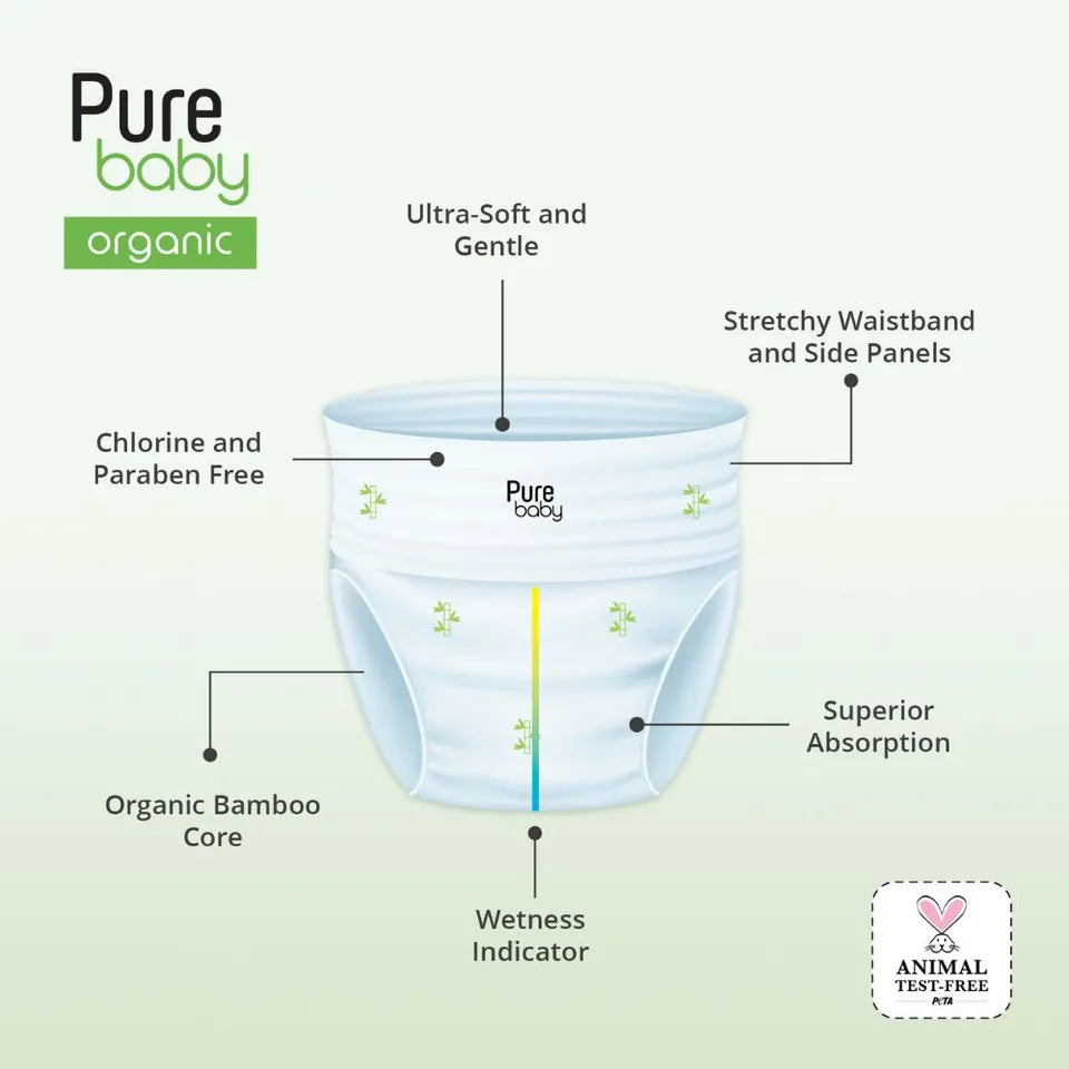 PURE BABY - ECO Training pants, Size 6, XLarge, 32 pieces (+16kg)