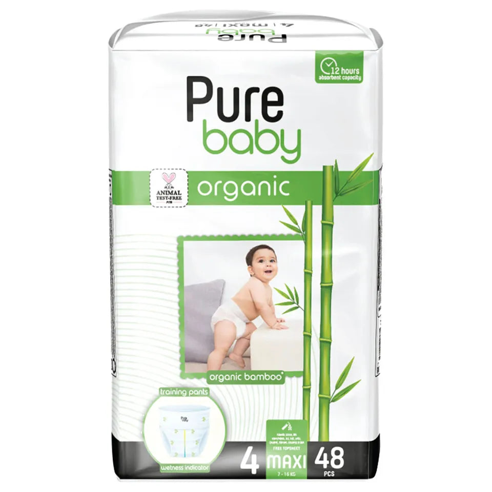 PURE BABY - ECO Training pants, Size 4, Maxi, 48 pieces (7-18kg)