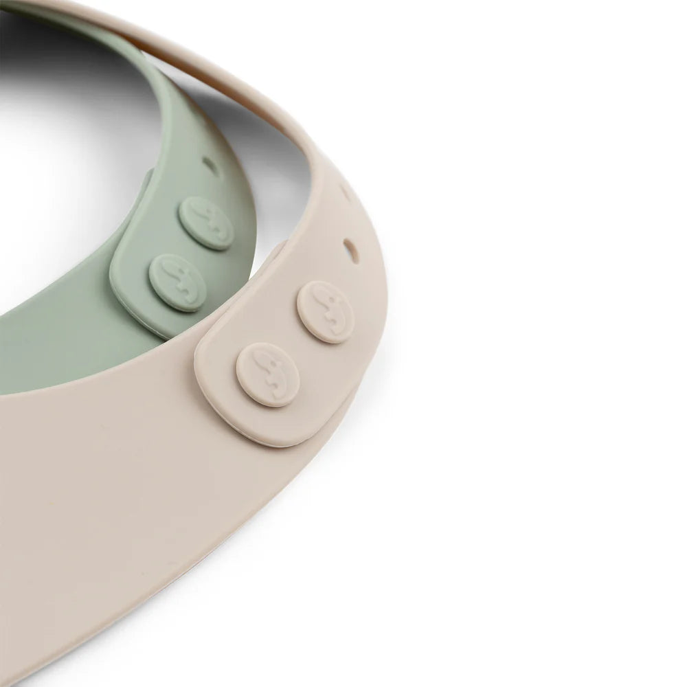 Done By Deer Silicone Bib 2-Pack Lalee Sand/Green