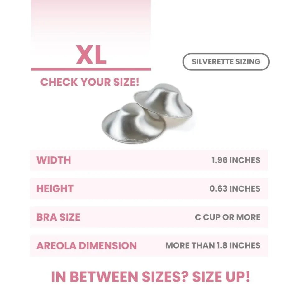 Silverette Silver Nursing Cups - XL