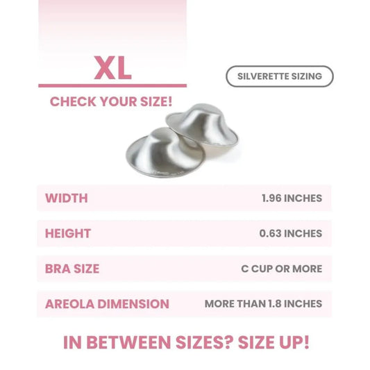 Silverette Silver Nursing Cups - XL