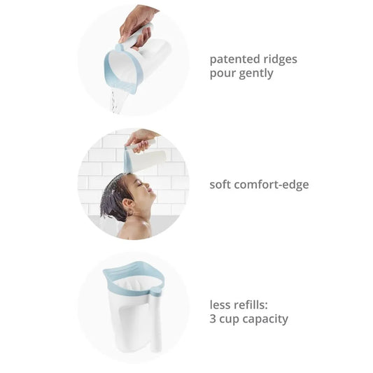 Skip Hop Baby Bath Rinse Cup Tear Free Wave Waterfall Rinser - White